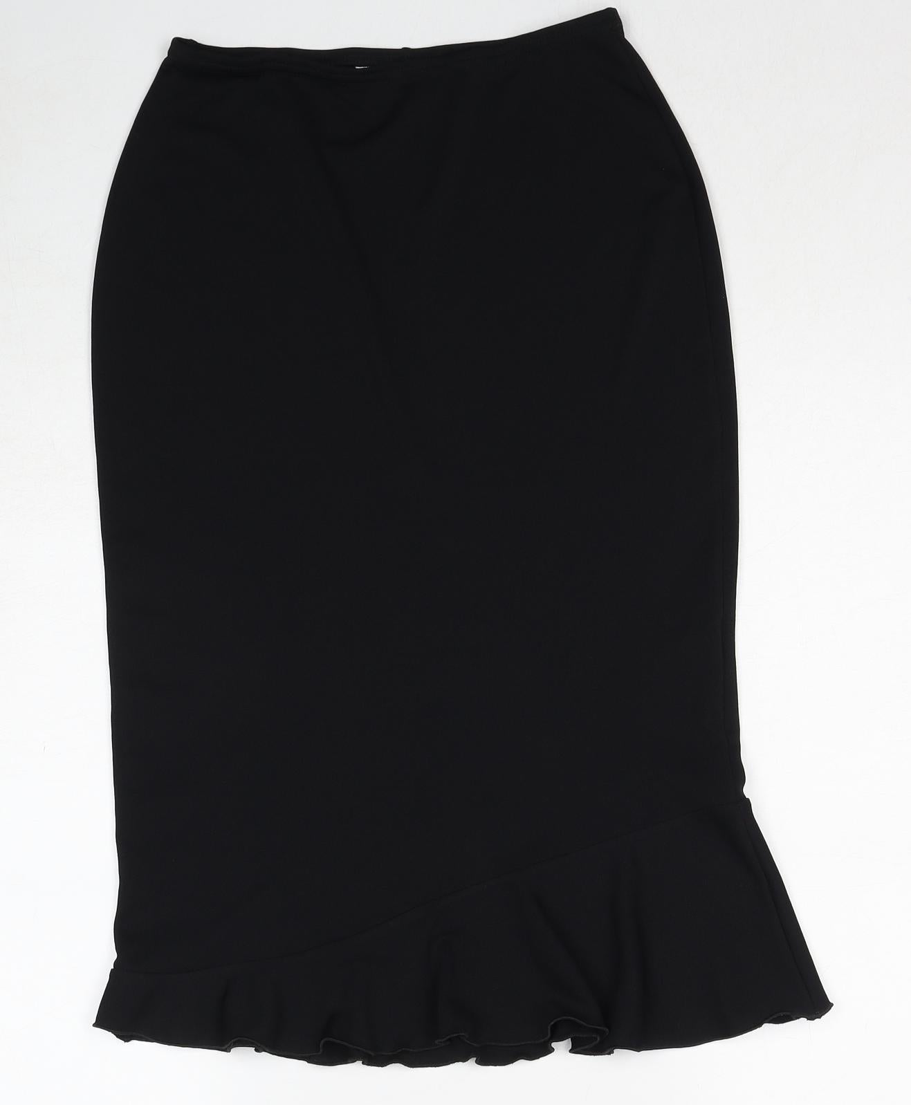 New Look Womens Black Polyester Trumpet Skirt Size 10