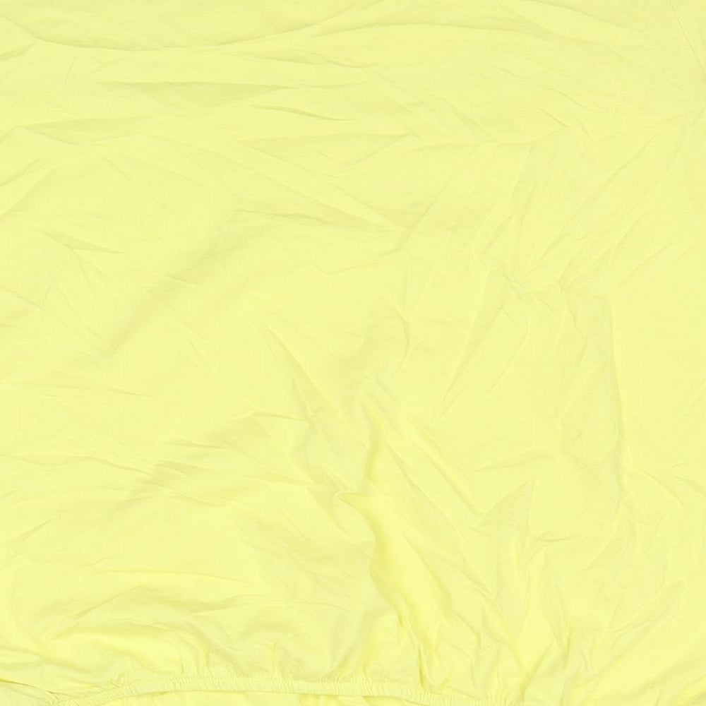 Very Womens Yellow Cotton Basic T-Shirt Size 16 Round Neck
