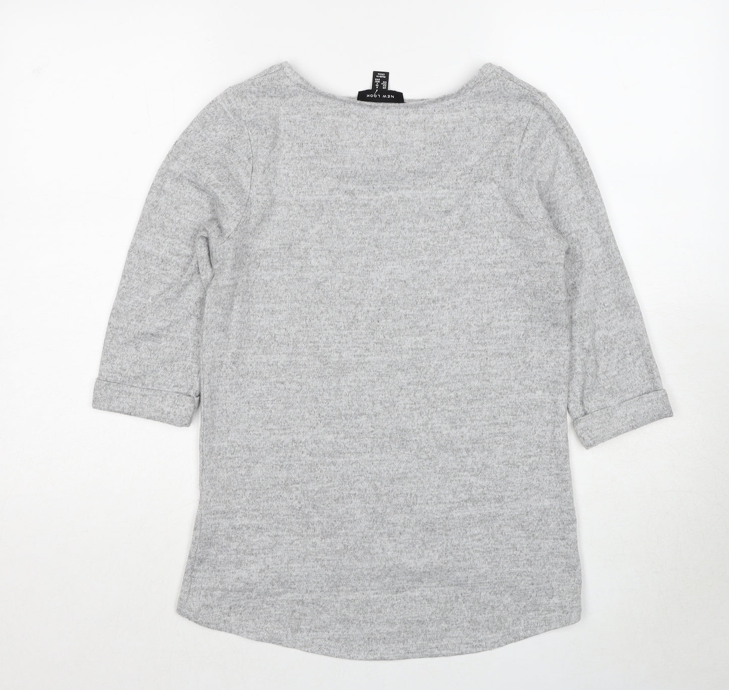 New Look Womens Grey Round Neck Polyester Pullover Jumper Size 8