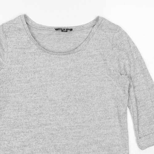 New Look Womens Grey Round Neck Polyester Pullover Jumper Size 8