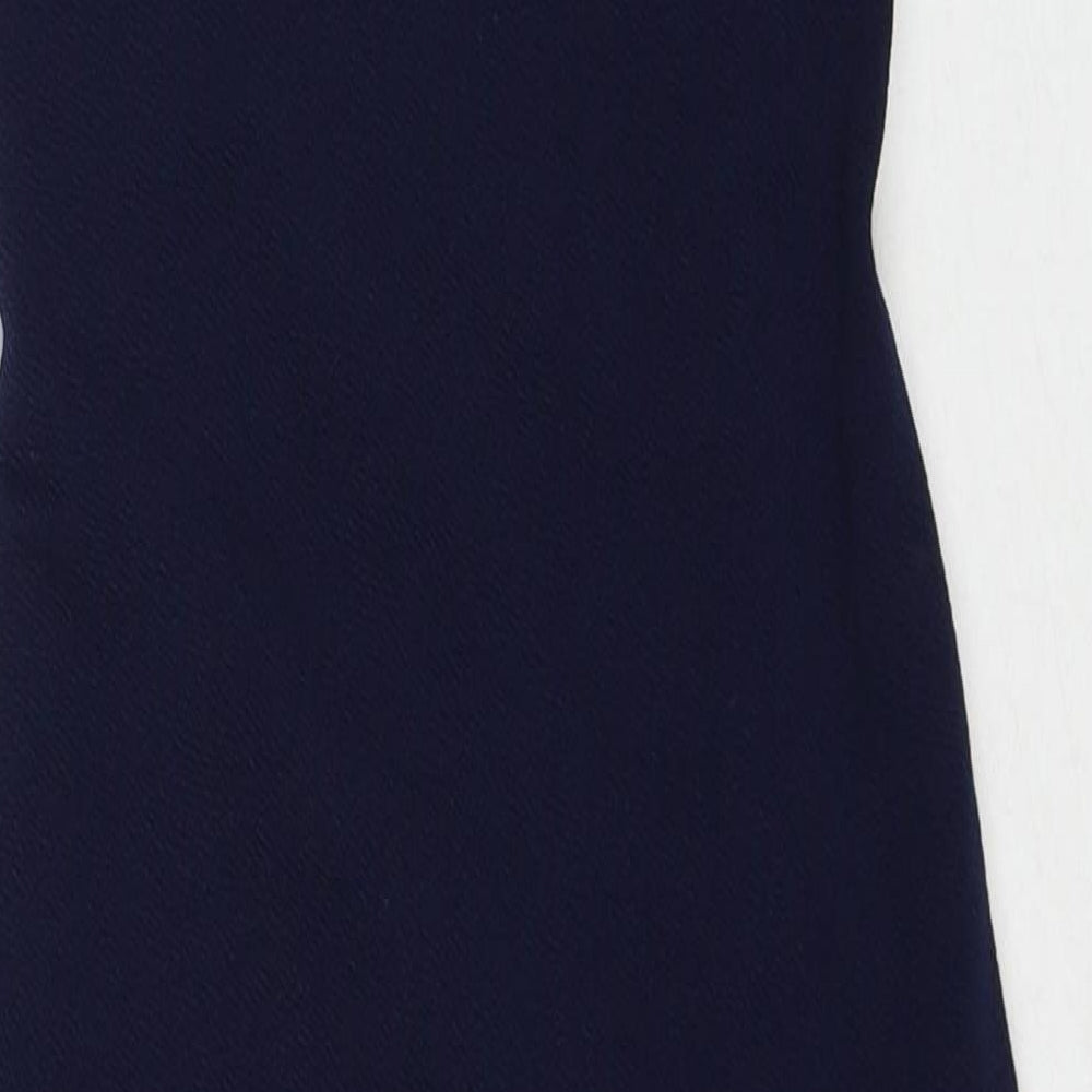 PRETTYLITTLETHING Womens Blue Polyester Slip Dress Size 10 V-Neck Pullover