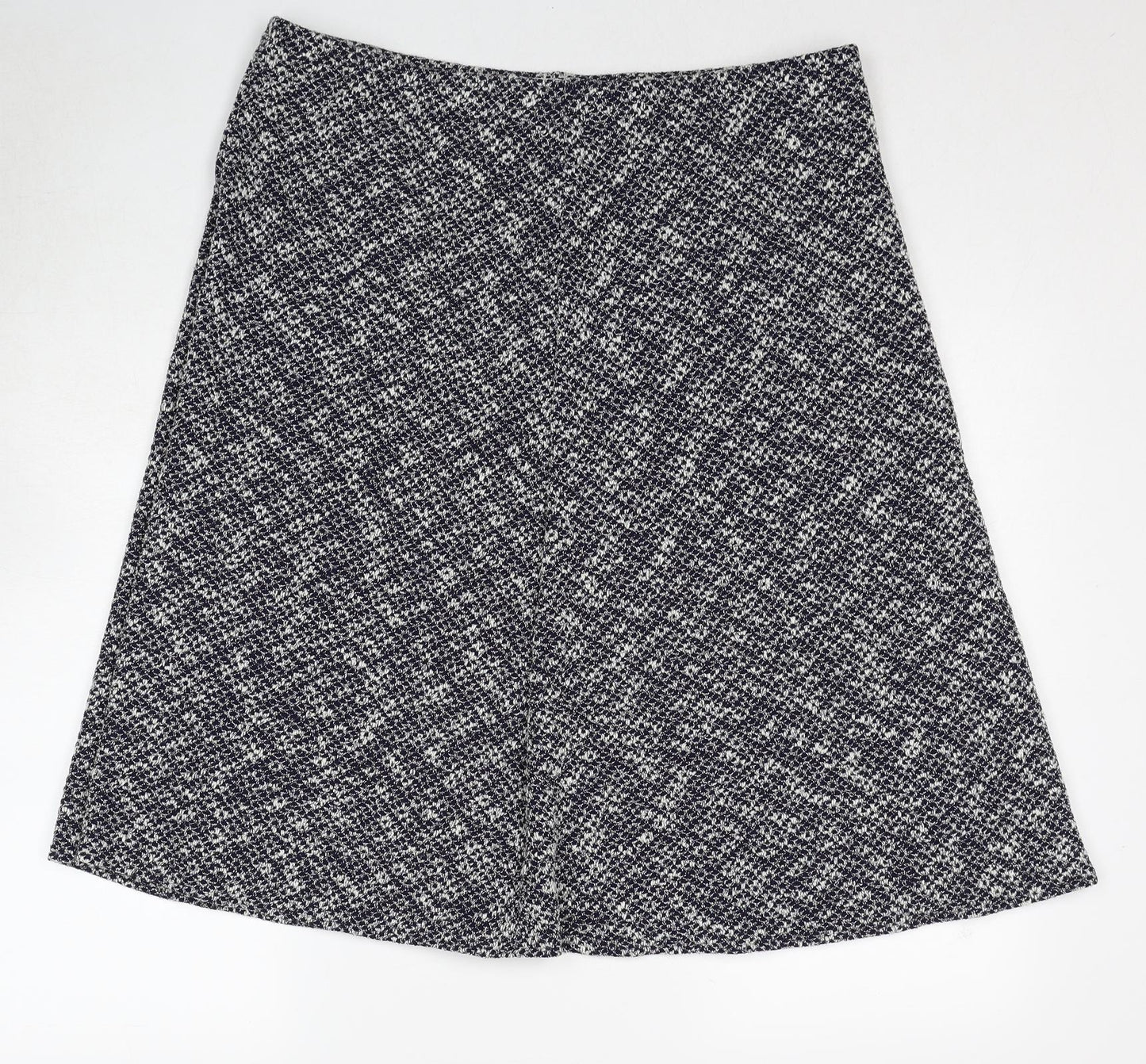 Marks and Spencer Womens Blue Geometric Polyester Swing Skirt Size 18