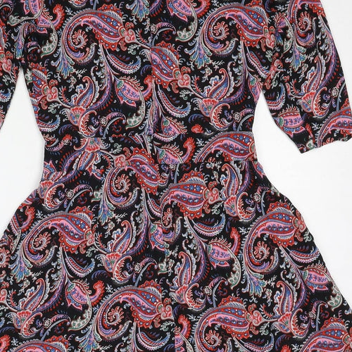 Boohoo Womens Multicoloured Paisley Polyester Playsuit One-Piece Size 8 Zip