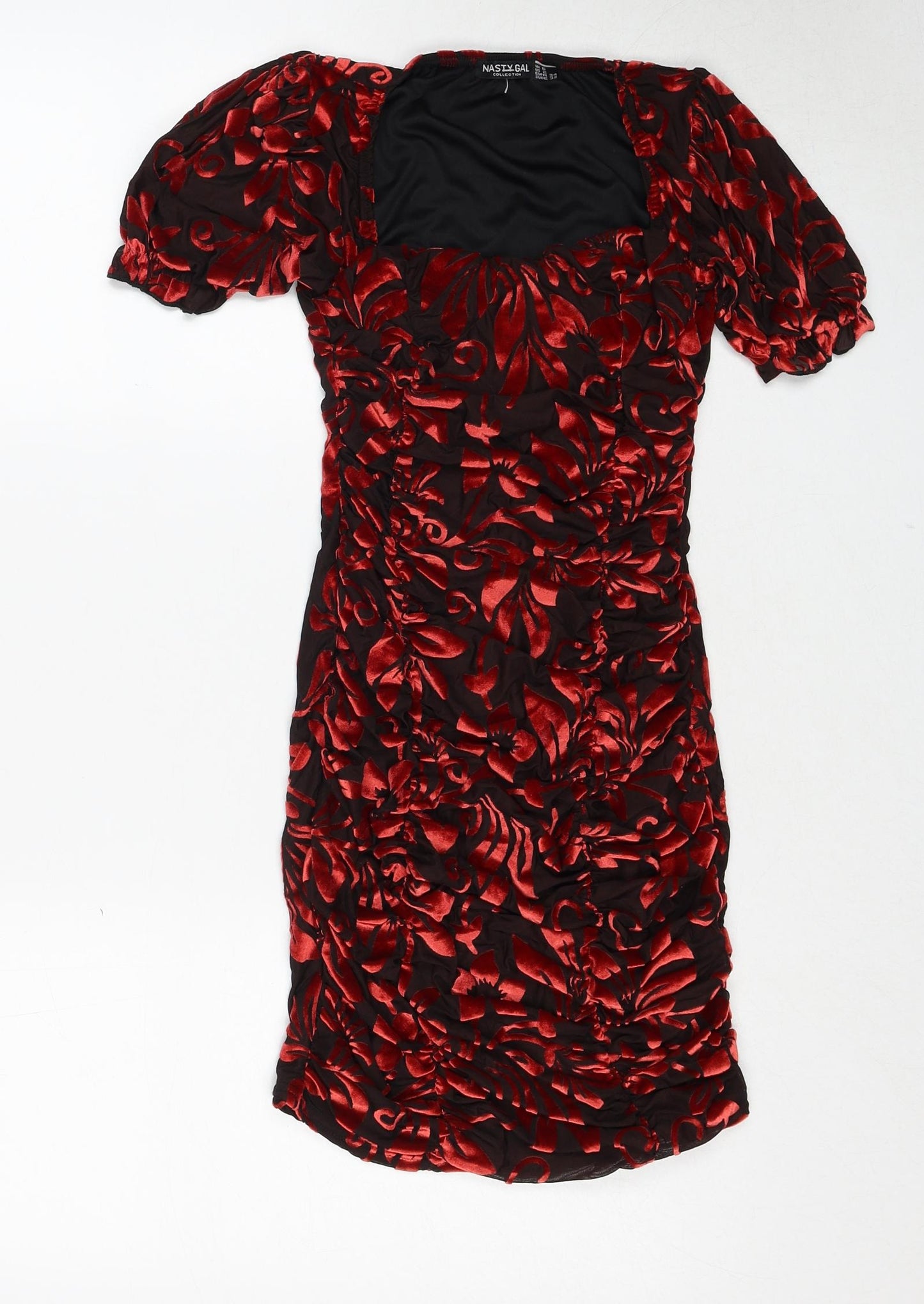 Nasty Gal Womens Multicoloured Floral Polyester Bodycon Size 6 Round Neck Pullover