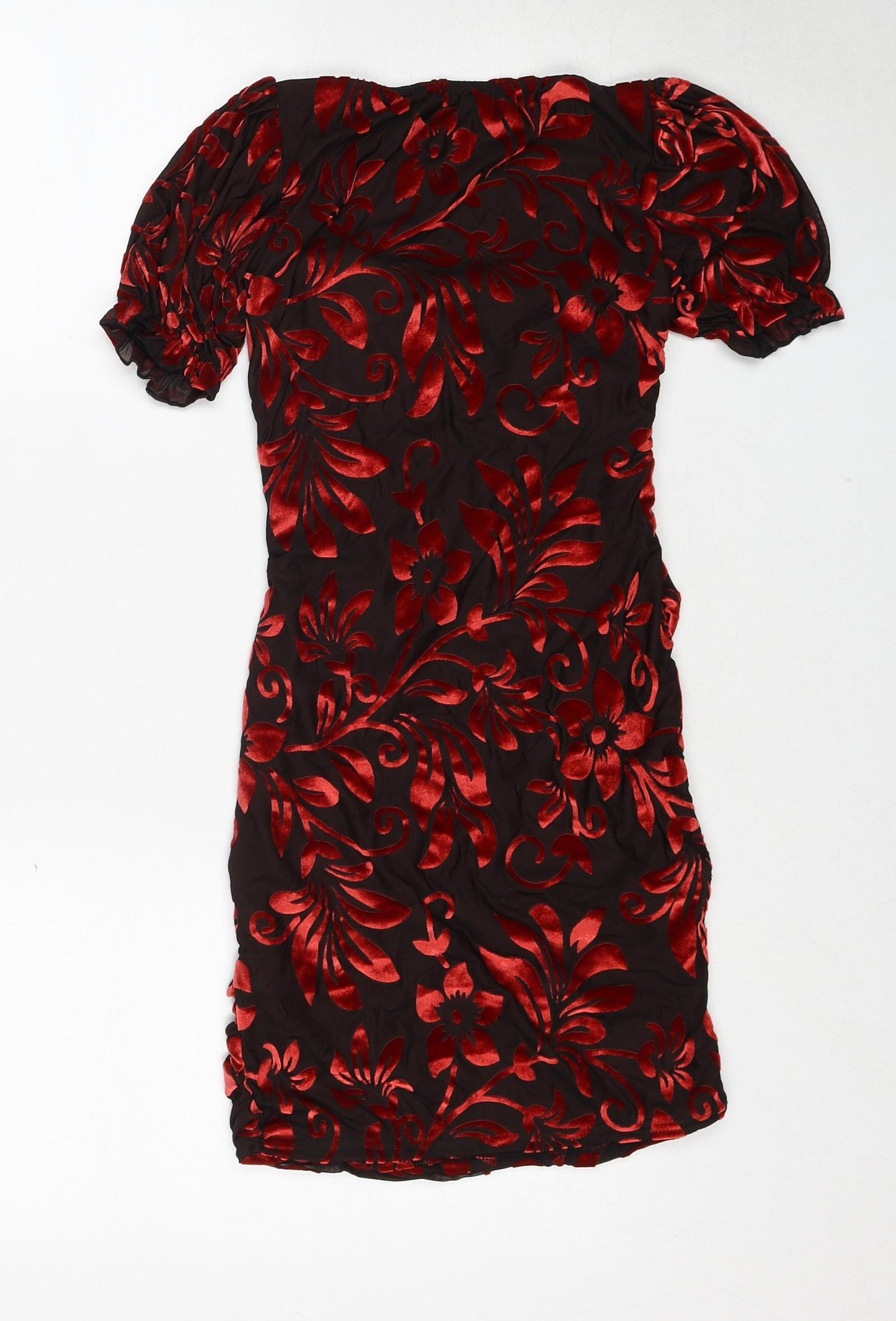 Nasty Gal Womens Multicoloured Floral Polyester Bodycon Size 6 Round Neck Pullover