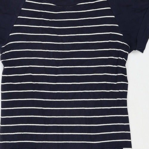 Marks and Spencer Womens Blue Striped Cotton T-Shirt Dress Size 10 Round Neck Pullover