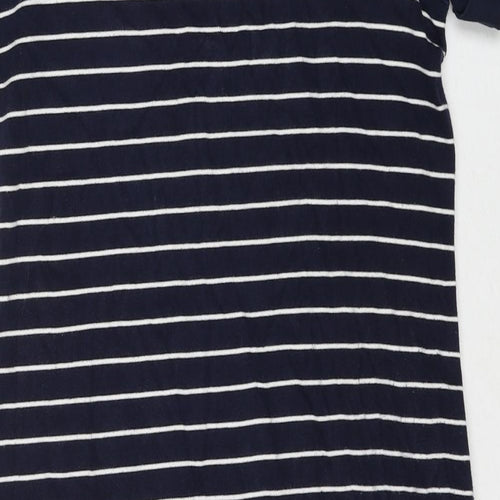 Marks and Spencer Womens Blue Striped Cotton T-Shirt Dress Size 10 Round Neck Pullover
