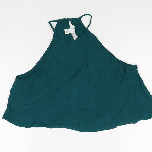 FOREVER 21 Womens Green Viscose Basic Tank Size M Round Neck