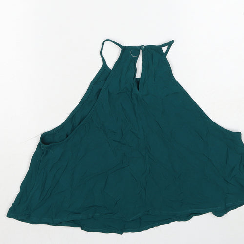 FOREVER 21 Womens Green Viscose Basic Tank Size M Round Neck