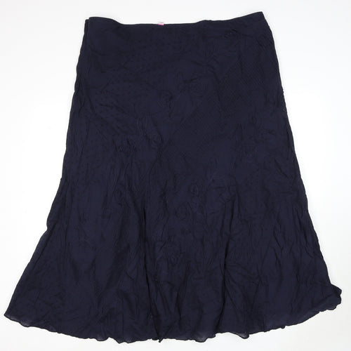 Per Una Womens Blue Geometric Cotton Swing Skirt Size 20 Zip