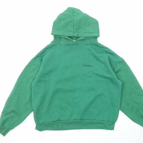 Pull&Bear Womens Green Cotton Pullover Hoodie Size S Pullover