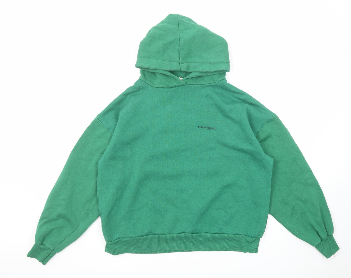 Pull&Bear Womens Green Cotton Pullover Hoodie Size S Pullover