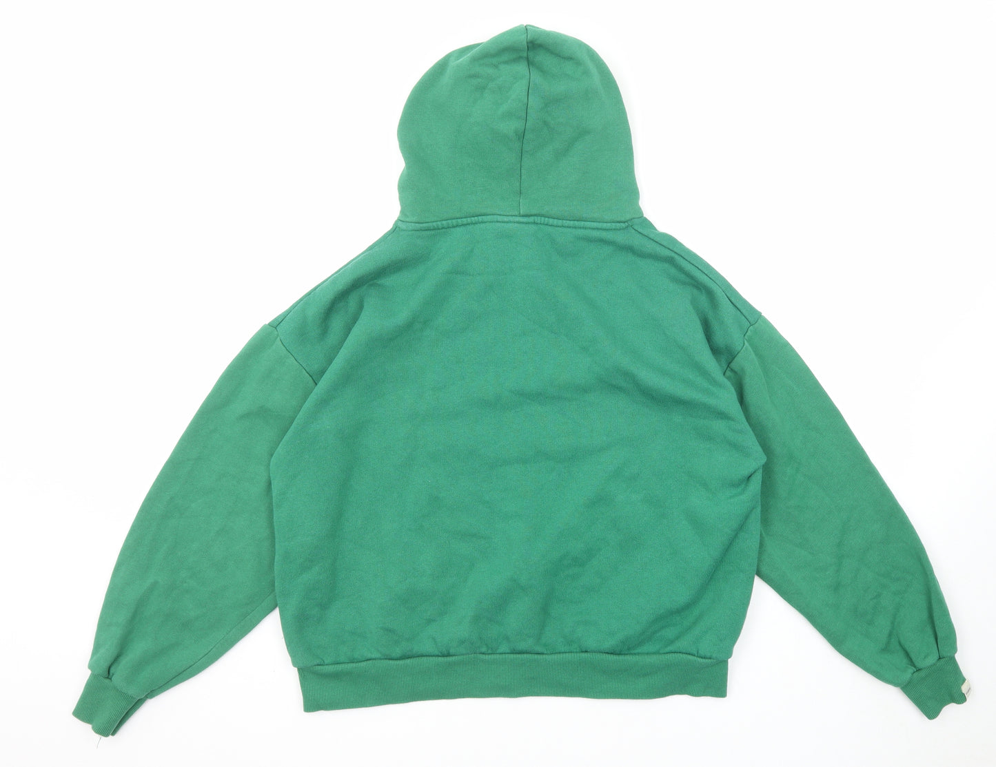 Pull&Bear Womens Green Cotton Pullover Hoodie Size S Pullover