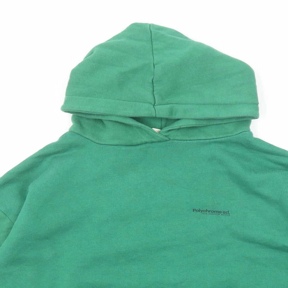 Pull&Bear Womens Green Cotton Pullover Hoodie Size S Pullover