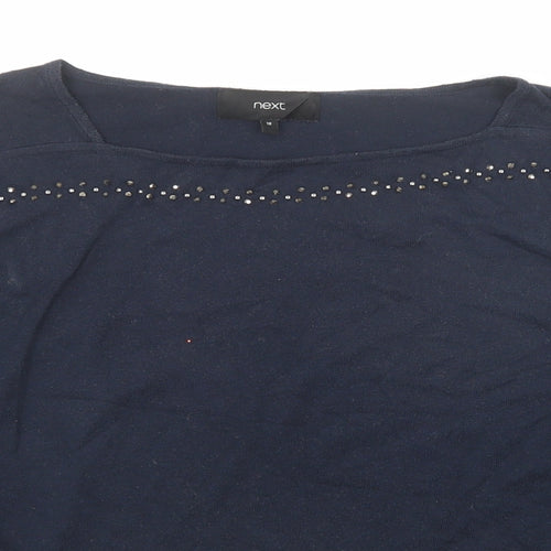 NEXT Womens Blue Square Neck Acrylic Pullover Jumper Size 18