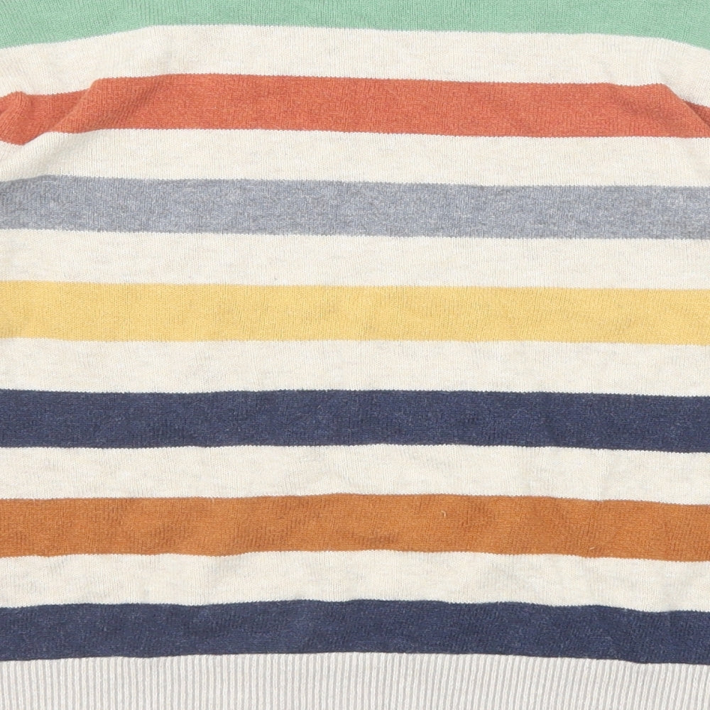 H&M Boys Multicoloured Round Neck Striped Cotton Pullover Jumper Size 8-9 Years Pullover