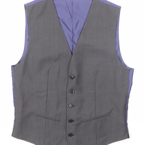 Marks and Spencer Mens Grey Wool Jacket Suit Waistcoat Size 36 Regular