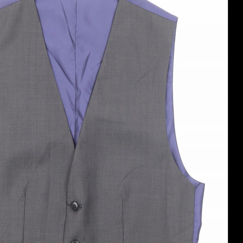 Marks and Spencer Mens Grey Wool Jacket Suit Waistcoat Size 36 Regular