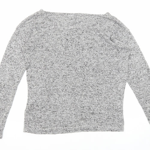 Divided by H&M Womens Grey Round Neck Viscose Pullover Jumper Size XS