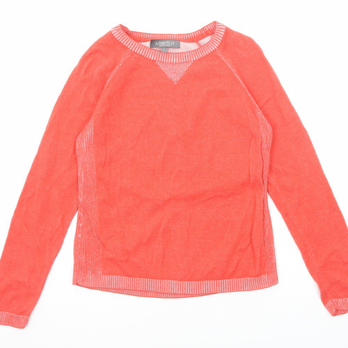 Limited Collection Womens Red Round Neck Cotton Pullover Jumper Size 10
