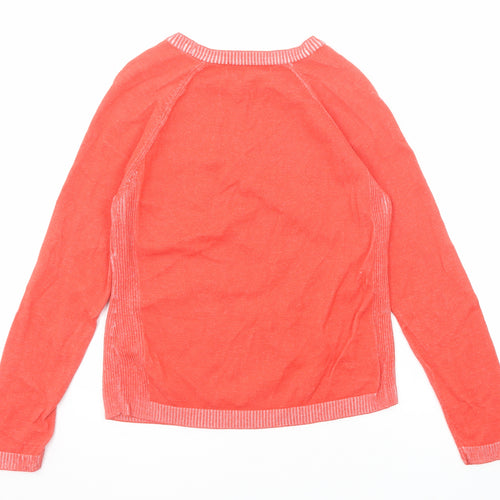 Limited Collection Womens Red Round Neck Cotton Pullover Jumper Size 10