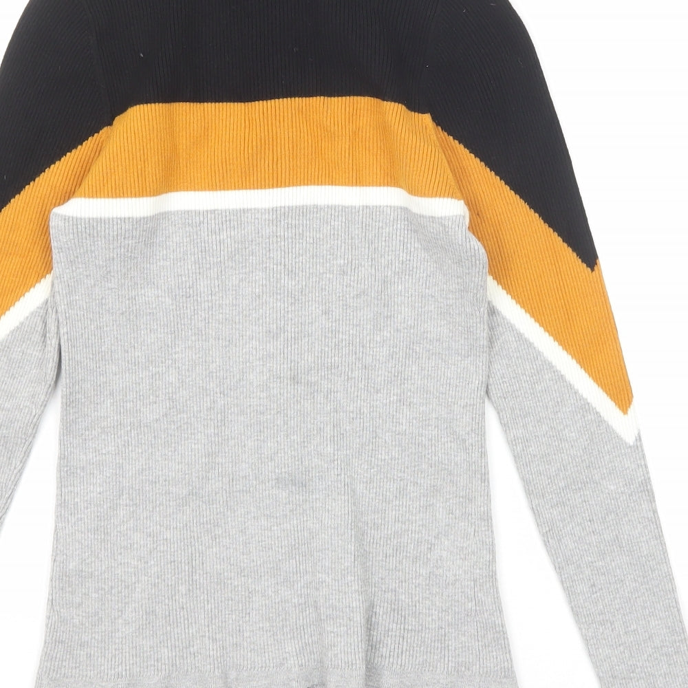Karen Millen Womens Multicoloured Round Neck Viscose Full Zip Jumper Size S