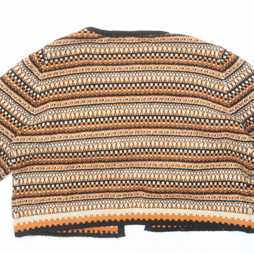 Together Womens Multicoloured Round Neck Geometric Acrylic Cardigan Jumper Size 20