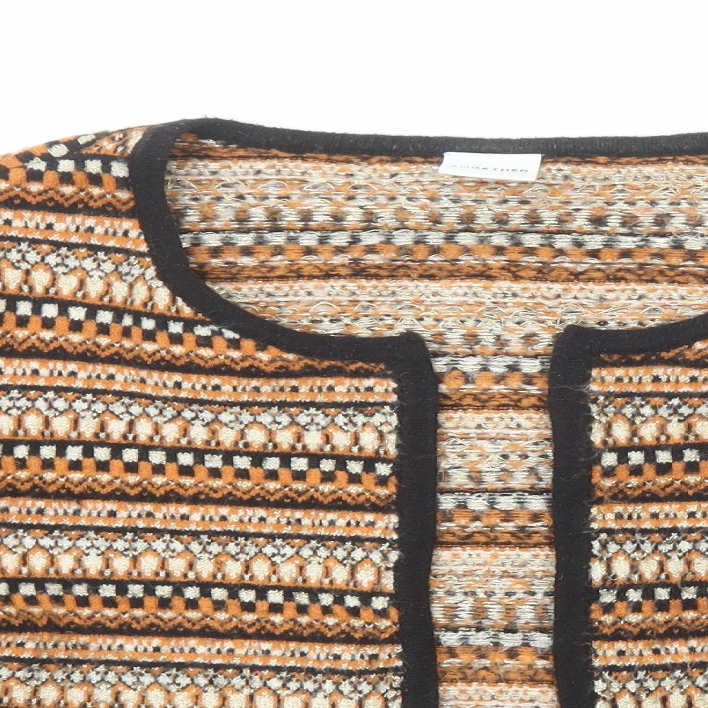Together Womens Multicoloured Round Neck Geometric Acrylic Cardigan Jumper Size 20