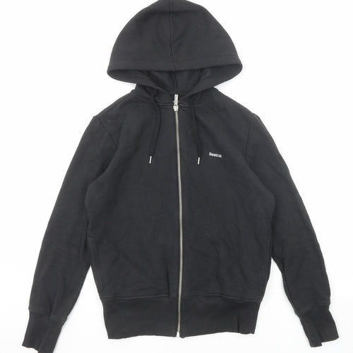 Reebok Mens Black Cotton Full Zip Hoodie Size S