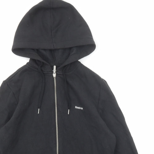 Reebok Mens Black Cotton Full Zip Hoodie Size S