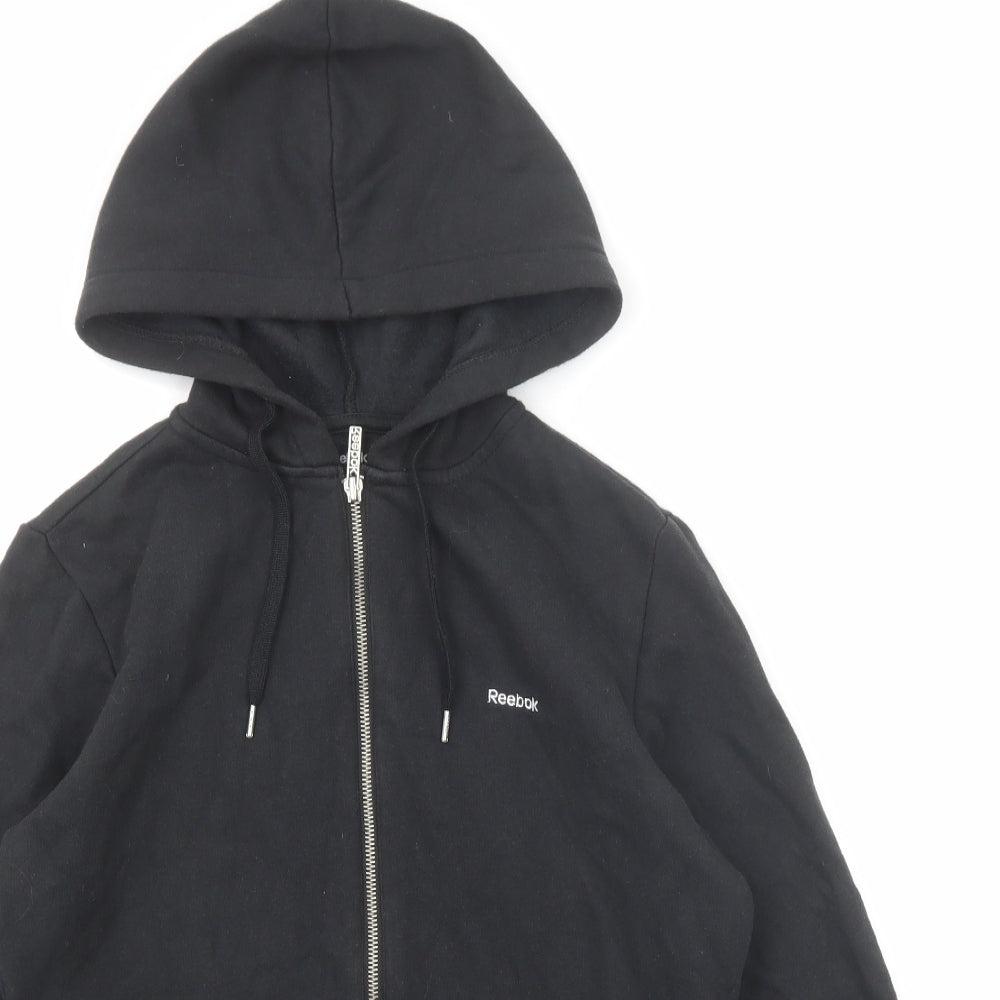 Reebok Mens Black Cotton Full Zip Hoodie Size S