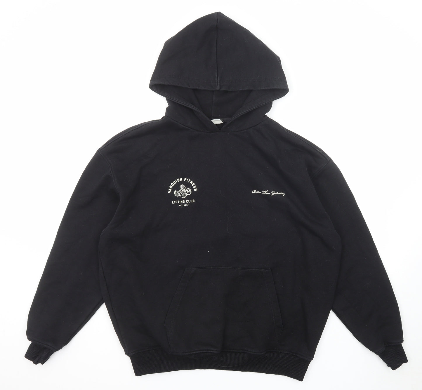 Vanquish Mens Black Cotton Pullover Hoodie Size L