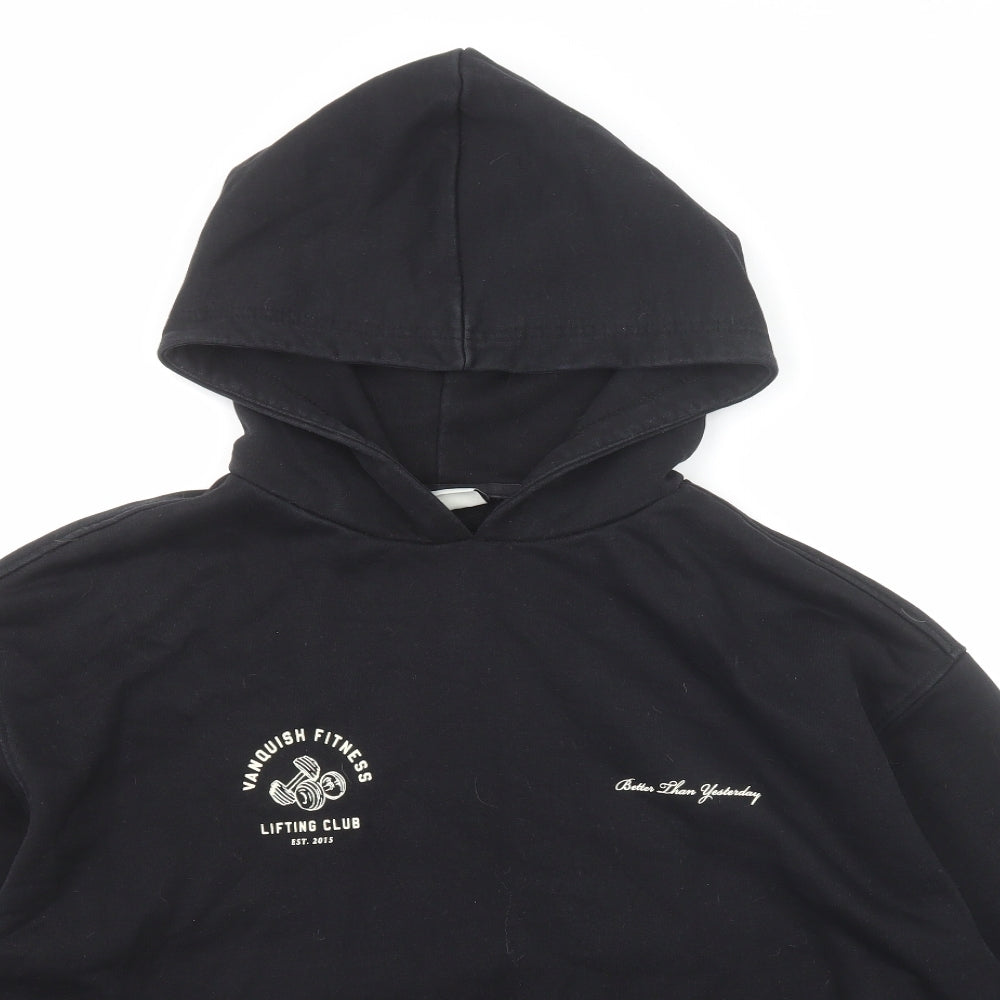Vanquish Mens Black Cotton Pullover Hoodie Size L