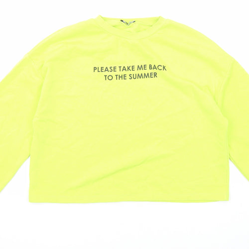 Zara Womens Green Cotton Pullover Sweatshirt Size M Pullover - Please take me back to the summer