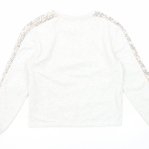 New Look Womens Ivory Geometric Polyester Pullover Sweatshirt Size 6 Pullover