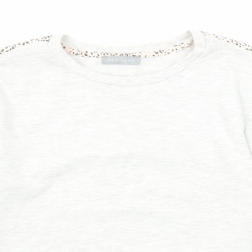 New Look Womens Ivory Geometric Polyester Pullover Sweatshirt Size 6 Pullover