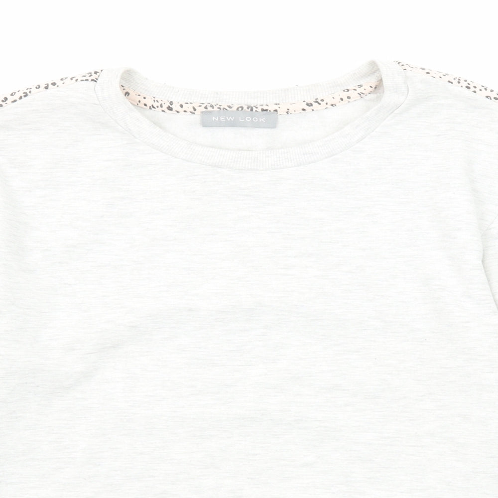 New Look Womens Ivory Geometric Polyester Pullover Sweatshirt Size 6 Pullover