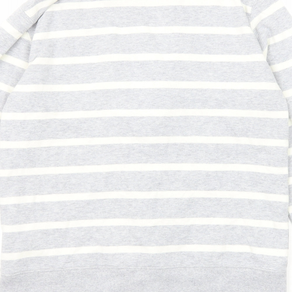 Tommy Hilfiger Womens Grey Striped Jacket Blazer Size M Button