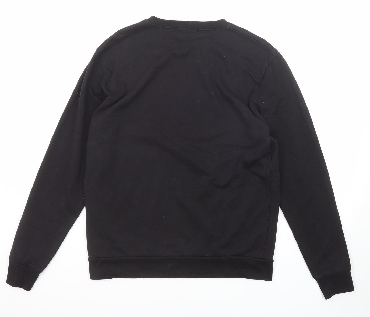 Boohoo Womens Black Cotton Pullover Sweatshirt Size S Pullover