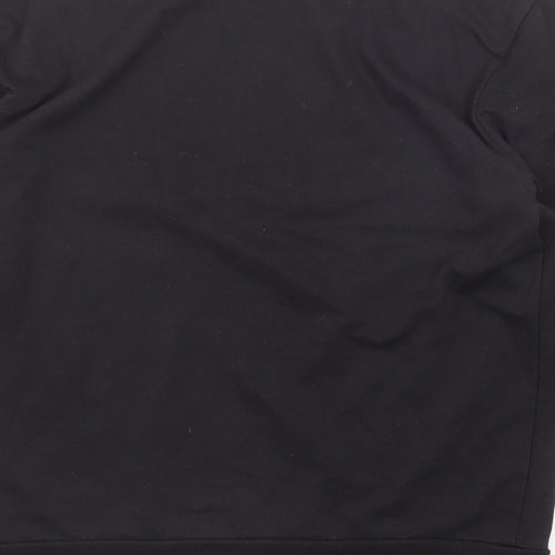 Boohoo Womens Black Cotton Pullover Sweatshirt Size S Pullover