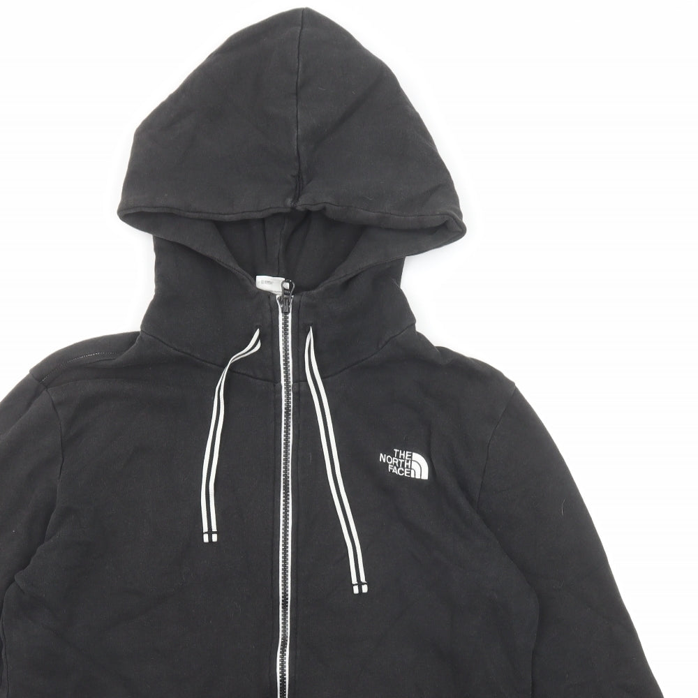 The North Face Womens Black Cotton Full Zip Hoodie Size L Zip