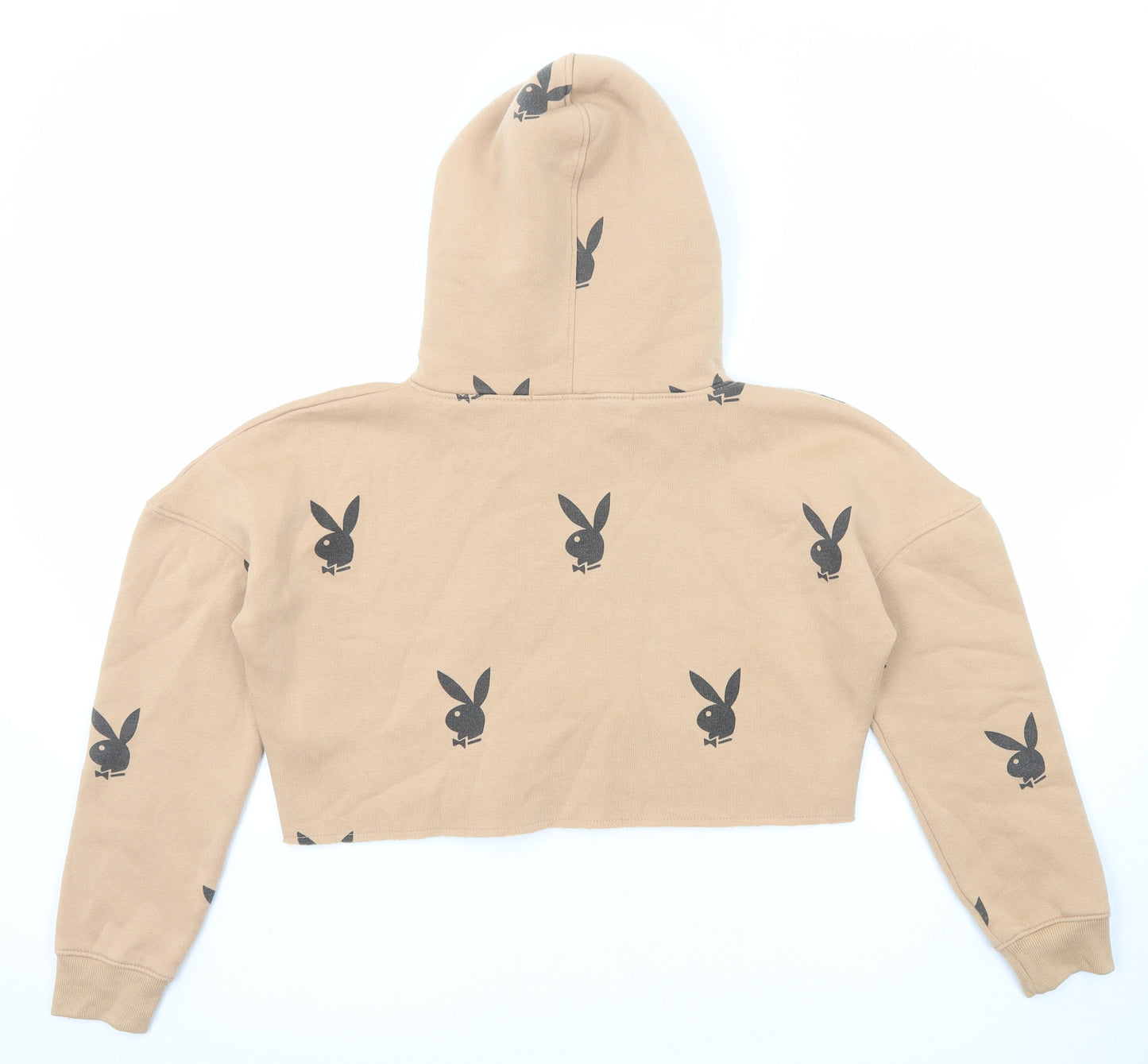 Missguided Womens Beige Geometric Polyester Pullover Hoodie Size 8 Pullover - Playboy