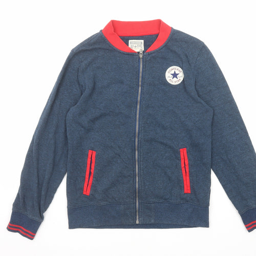 Converse Boys Blue Polyester Full Zip Sweatshirt Size 12-13 Years Zip