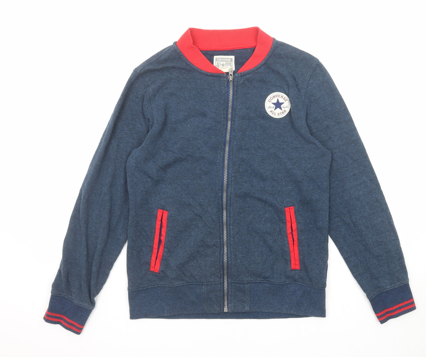 Converse Boys Blue Polyester Full Zip Sweatshirt Size 12-13 Years Zip
