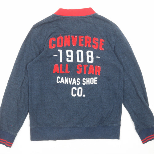 Converse Boys Blue Polyester Full Zip Sweatshirt Size 12-13 Years Zip