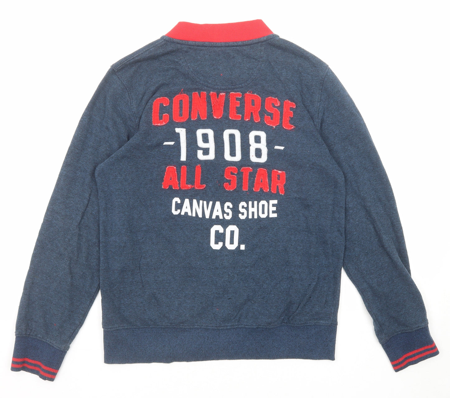 Converse Boys Blue Polyester Full Zip Sweatshirt Size 12-13 Years Zip