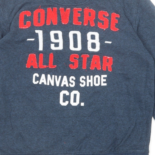 Converse Boys Blue Polyester Full Zip Sweatshirt Size 12-13 Years Zip