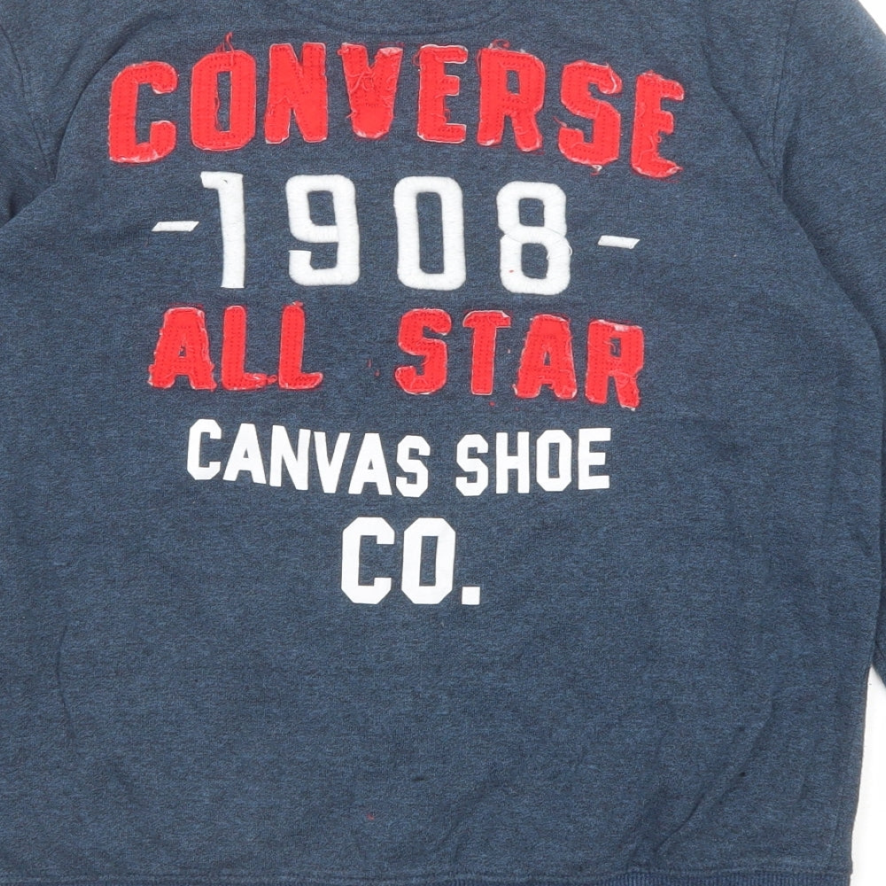 Converse Boys Blue Polyester Full Zip Sweatshirt Size 12-13 Years Zip