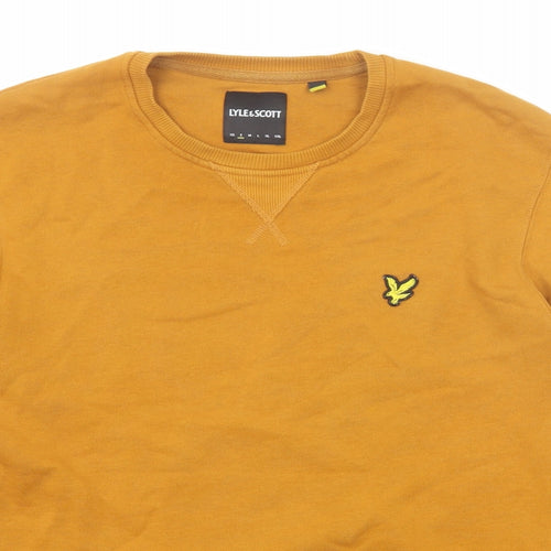 Lyle & Scott Mens Orange Cotton Pullover Sweatshirt Size S