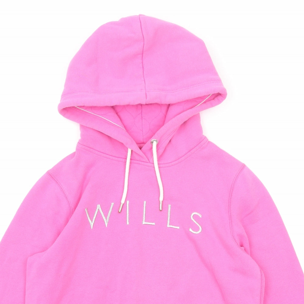 Jack Wills Womens Pink Cotton Pullover Hoodie Size 10 Pullover